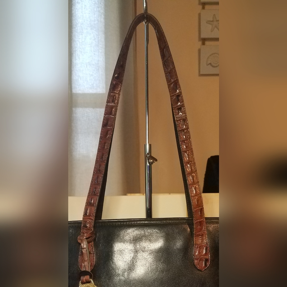 Brahmin Black Leather Tote Tuscan Pecan Melbourne Susana Collection - Picture 5 of 17